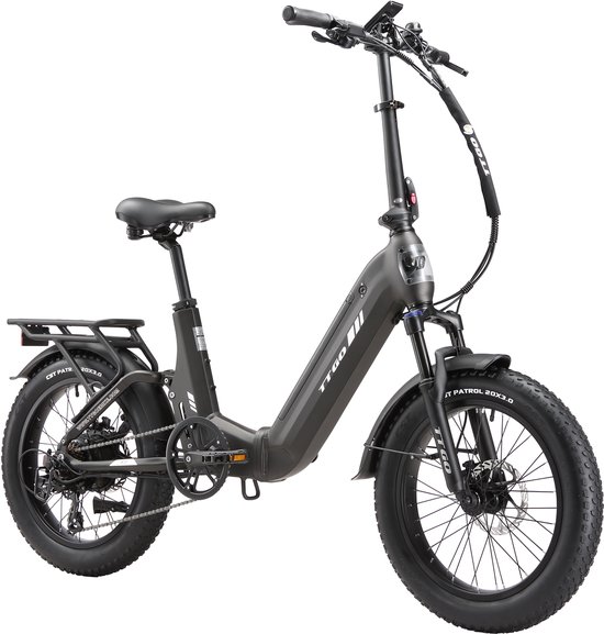 20*3.0" Elektrische vouwfietsen- 48V 15Ah (720Wh) Lithium Accu – Actieradius tot 120 km – Softtail-vering – Hydraulische Schijfremmen –Geveerde voorvork met lockout​ –Krachtsensor– 70Nm– Shimano 7 Versnellingen– Elektrische Stadsfiets