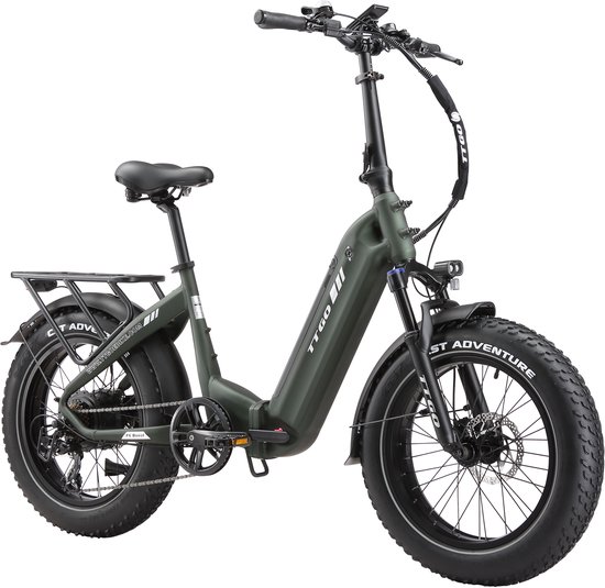 20*4.0" Elektrische vouwfietsen- 48V18Ah Lithium Accu – 70Nm Elektrische Fiets – Actieradius tot 140 km – Shimano 7 Versnellingen – Hydraulische Schijfremmen –Aluminium –250W Motor –Krachtsensor–Elektrische Stadsfiets–Groen
