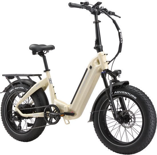 20*4.0" Elektrische vouwfietsen- 48V18Ah Lithium Accu – 70Nm Elektrische Fiets – Actieradius tot 140 km – Shimano 7 Versnellingen – Hydraulische Schijfremmen –Aluminium –250W Motor –Krachtsensor–Elektrische Stadsfiets –Wit