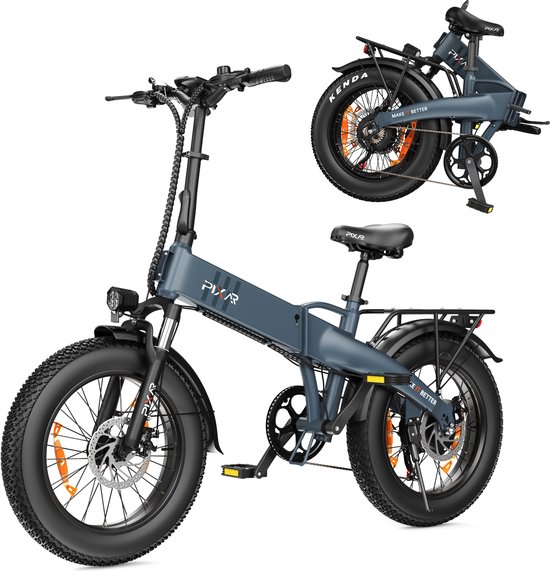 20x4.0" Elektrische Fiets- Verwijderbare batterij 48V 15Ah -Actieradius 100km - Motor 250W - Shimano 7 versnellingen - 20 Inch opvouwbare City Commuter E-Bike - Elektrische vouwfietsen - Grijs