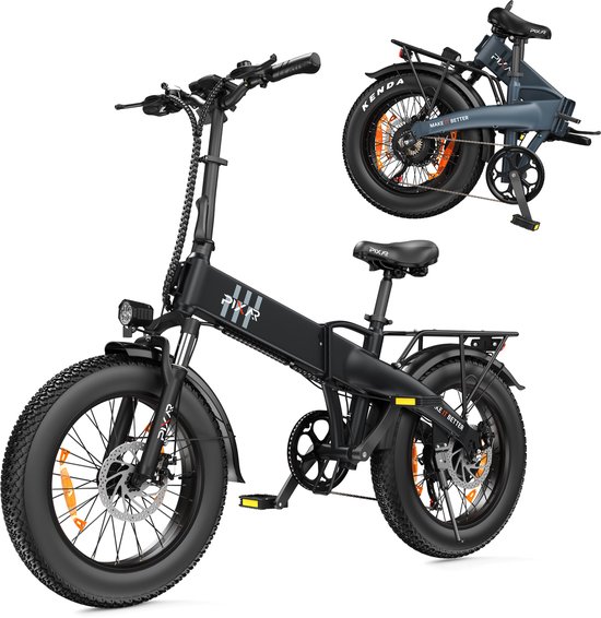 20x4.0" Elektrische Fiets- Verwijderbare batterij 48V 15Ah -Actieradius 100km - Motor 250W - Shimano 7 versnellingen - 20 Inch opvouwbare City Commuter E-Bike - Elektrische vouwfietsen - Zwart
