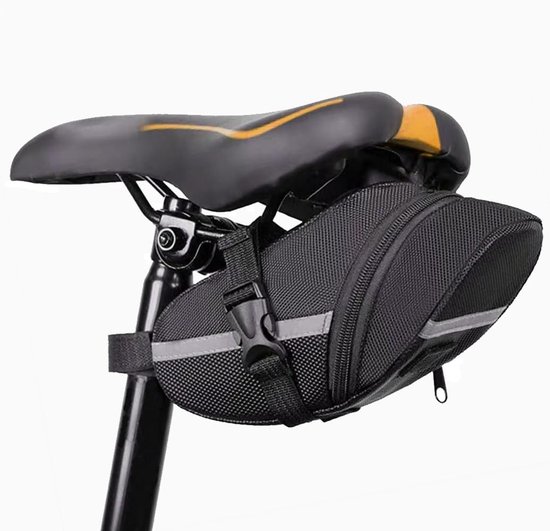 21*9*9 cm - Fiets Zadeltas - fietstas voor onder het zadel - fiets zadeltas voor mountainbikes - waterdichte tas - buitenaccessoires - fietsuitrusting - voor telefoon, portemonnee, sleutels, gereedschap, accessoires - zwart van Merkloos