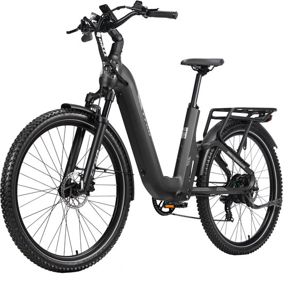 27,5 inch Elektrische Fiets - Full Suspension Elektrische Mountainbike -Aluminium Softtail Frame - 120 km Actieradius - 720Wh Grote Accu(48V 15Ah) - 70Nm Krachtig Koppel - Hydraulische Schijfremmen - Shimano 7 Versnellingen - Elektrische Stadsfiets