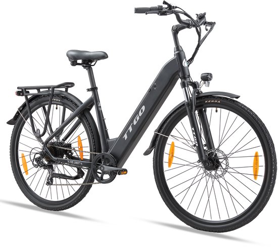 28-inch Elektrische Fiets - Stadsfiets - 250W Motor - 36V20Ah Accu - Max Snelheid 25km/u - Max 120km Bereik - Shimano 7 Versnellingen - voor vrouwen en mannen - Zwart van Véliber