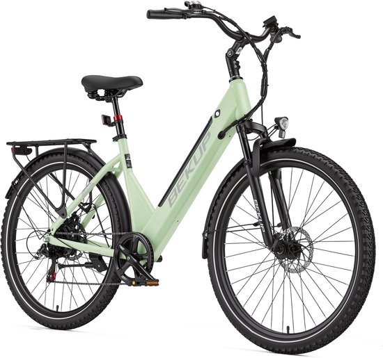 28 inch Elektrische stadsfiets - Comfortabele stadsfiets - 522Wh lange actieradius accu - 250W achterwielmotor - 45Nm koppel - Shimano 7 versnellingen - Schijfremmen voor en achter - LCD-display - Geveerde zadelpen - Groente