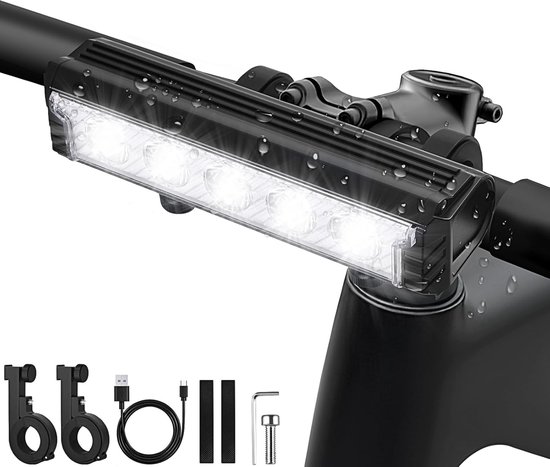 2800 Lumen E-bike Koplamp - Fietslicht - Fietslamp - Fietsverlichting -Fietsverlichting - Geconcentreerd licht - 5 LED - 5 Standen - 6400mAh - IPX5 Waterdicht