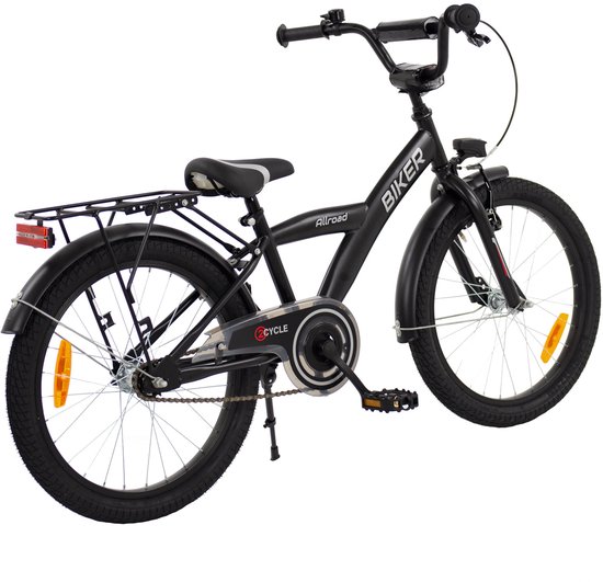 2Cycle Biker-Cargo kinderfiets 18 inch (5 tot 7 jaar) voor jongens zwart