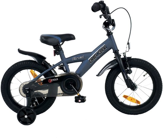 2Cycle Biker kinderfiets 14 inch (3 tot 5 jaar) voor jongens Blauw