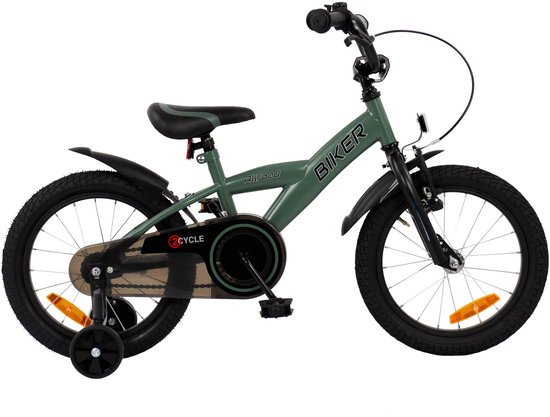 2Cycle Biker kinderfiets 16 inch (4 tot 6 jaar) voor jongens Groen