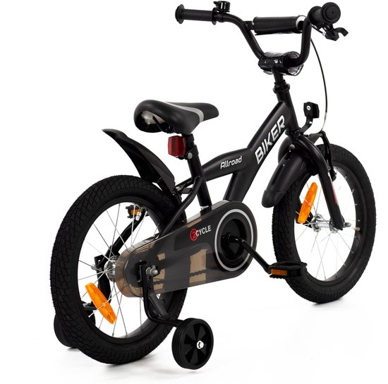 2Cycle Biker kinderfiets 16 inch (4 tot 6 jaar) voor jongens zwart van 2Cycle