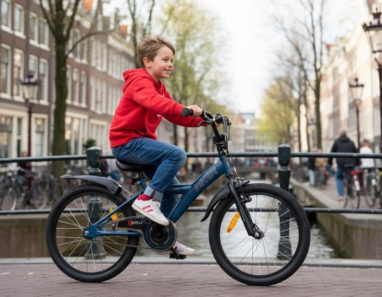 2Cycle Biker kinderfiets 20 inch (6 tot 8 jaar) voor jongens blauw van Merkloos