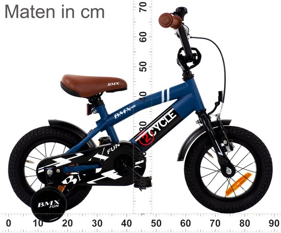 2Cycle BMX Fun kinderfiets 12 inch (3 tot 5 jaar) voor jongens blauw van 2Cycle