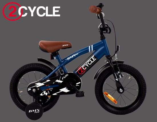 2Cycle BMX Fun kinderfiets 14 inch (3 tot 5 jaar) voor jongens blauw van 2Cycle