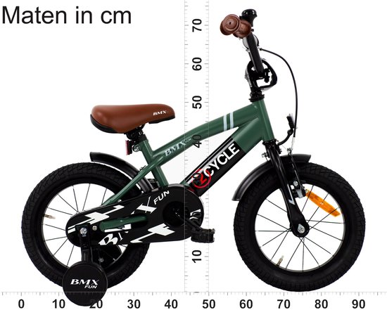 2Cycle BMX Fun kinderfiets 14 inch (3 tot 5 jaar) voor jongens groen van 2Cycle