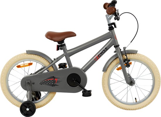 2Cycle BMX - Kinderfiets - 16 inch - Mat-Grijs - Jongensfiets -16 inch fiets van Merkloos