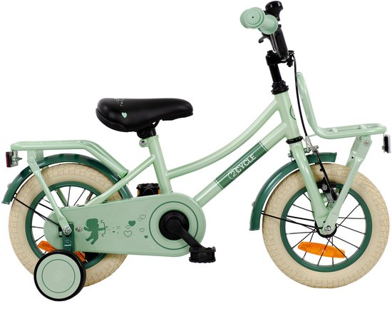 2Cycle Cupido kinderfiets 12 inch (2 tot 4 jaar) voor meisjes mintgroen van Merkloos