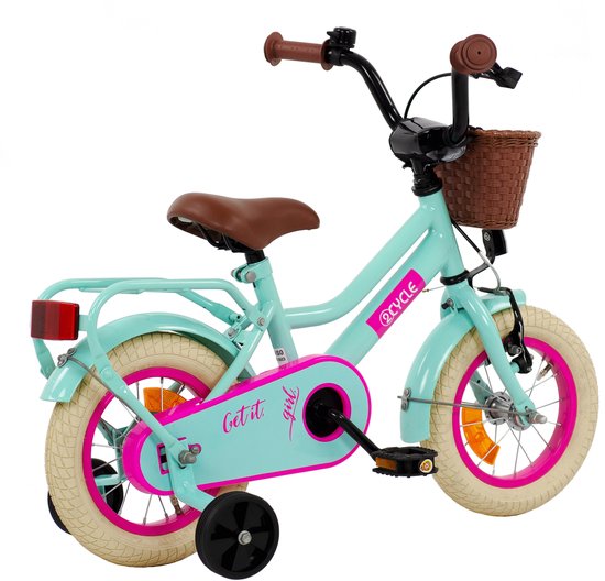 2Cycle Get It Girl - 12 inch - Kinderfiets - Turquoise van 2Cycle