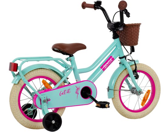 2Cycle Get It Girl - 14 inch - Kinderfiets - Turquoise van 2Cycle