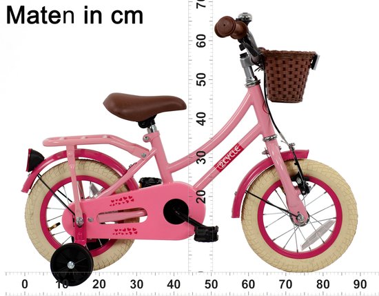 2Cycle Hearts kinderfiets 12 inch (2 tot 4 jaar) voor meisjes roze van 2Cycle