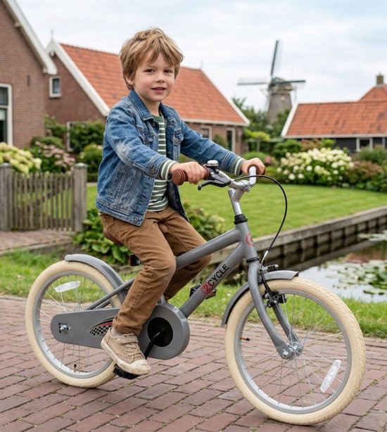 2Cycle kinderfiets 18 inch (5 tot 7 jaar) voor jongens mat-grijs van Merkloos