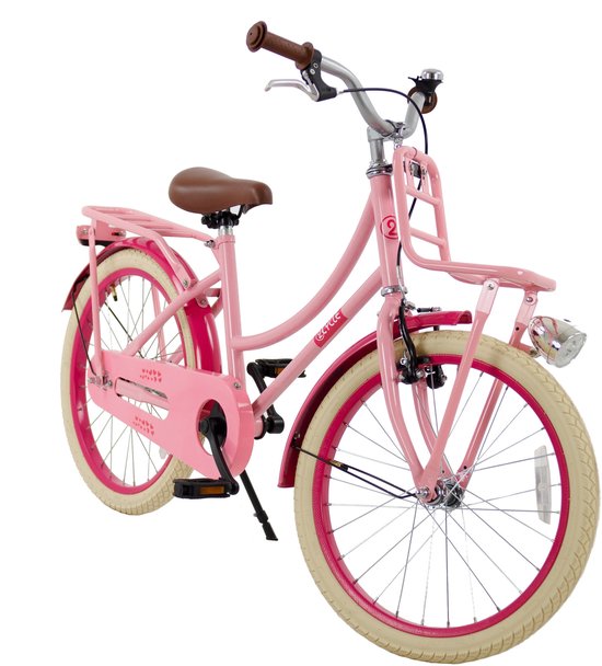 2Cycle Meisjes Transportfiets 20 inch (6-8 jaar) – Roze – Trendy Schoolfiets