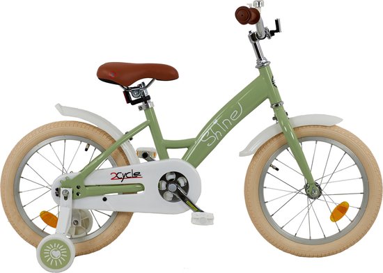 2Cycle Shine - Kinderfiets - 16 inch - Groen - Meisjesfiets - 16 inch fiets van 2Cycle