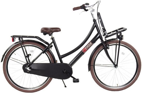 2Cycle Transportfiets 3-speed kinderfiets 26 inch (10 tot 12 jaar) voor Meisjes Zwart van Merkloos