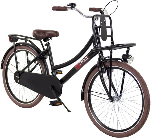 2Cycle Transportfiets kinderfiets 24 inch (8 tot 10 jaar) voor Meisjes Zwart van Merkloos