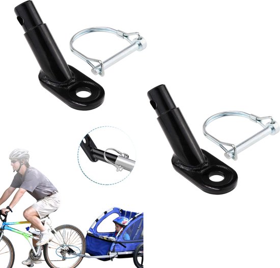 2stuks - Fietskarkoppeling - Adapter Accessoires - Connector Koppeling - Fietsadapter - Voor Kinderfietskar, Haakadapter, Accessoire Fietskoppeling Accessoires - Instep Fiets - Zwart van Merkloos