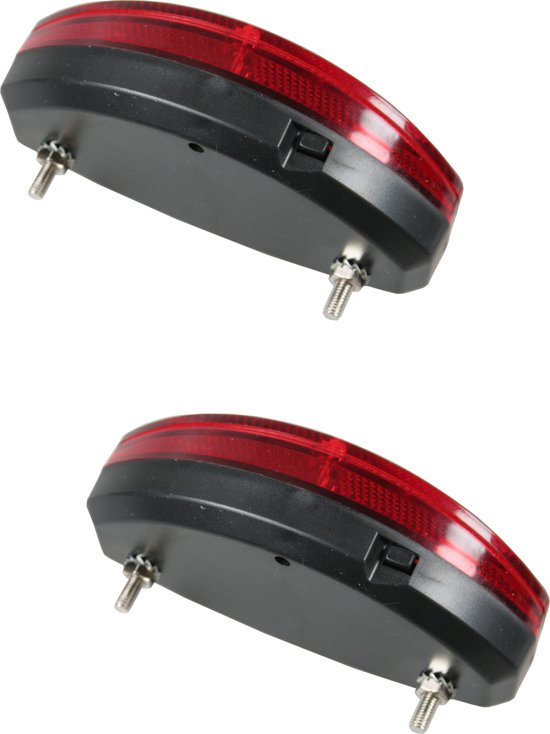 2x Fiets achterlichten / staartreflectoren - 3x LED - universeel - batterijachterlicht met reflector - fietsverlichting / achterlichten van Kesmore