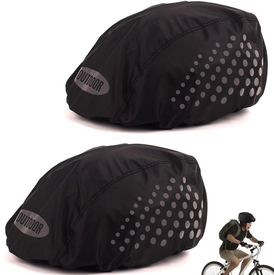 2x Fietshelm Regenhoes - Regenhoes - Helmhoes - Waterdichte Bescherming Voor Fietshelmen - Regenhoes Helm - Reflecterende Muts Voor Helm - Fietshelm Hoes - Waterdichte Fietshelm Cover - Regenbescherming - Reflecterende Strepen - Universeel