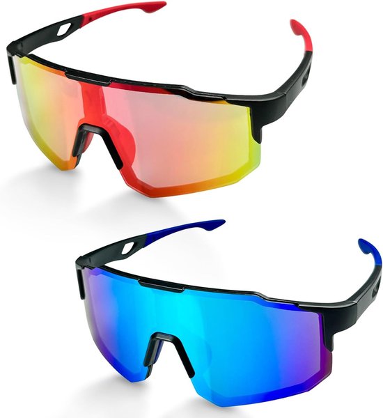 2x Gepolariseerde Sportbril - Winddicht en UV400 Bescherming voor Fietsen, Hardlopen, Skiën