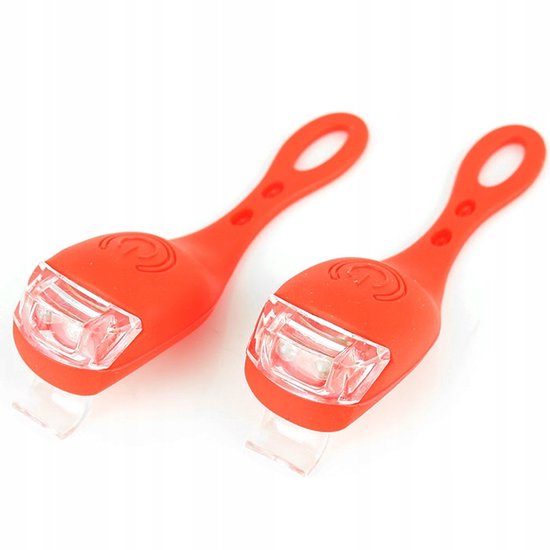 2x LED Fietslampjes Voor - Silicone - Wit Licht - 3 staand