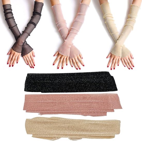 3 paar Dames Zonnebrandcrème Mouw IJszijde UV Bescherming Lange ArmVrouwen Outdoor Fietsen Sport Mouwen Ijs Mouwen 3 Color