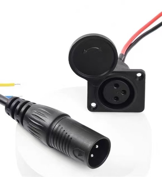 3Pin Canon Charge Connector Stekker Interface Kabel 2 Draad Connector Vrouwelijke Socket Voor elektrische fiets Balans Auto Fiets