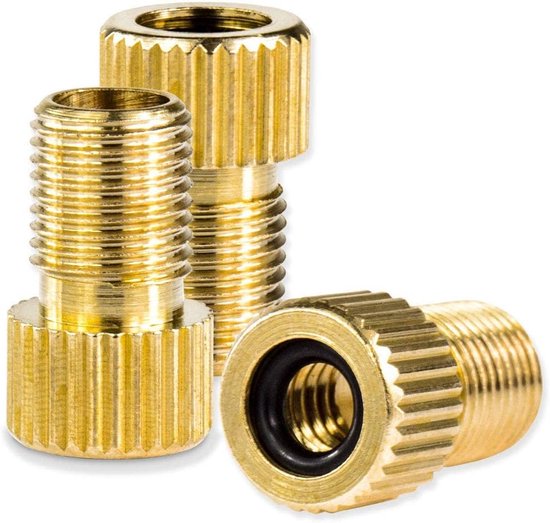3x Fiets Ventiel Adapter Set: Van DV/SV naar Autoventiel (AV) - Geschikt voor Fietspomp