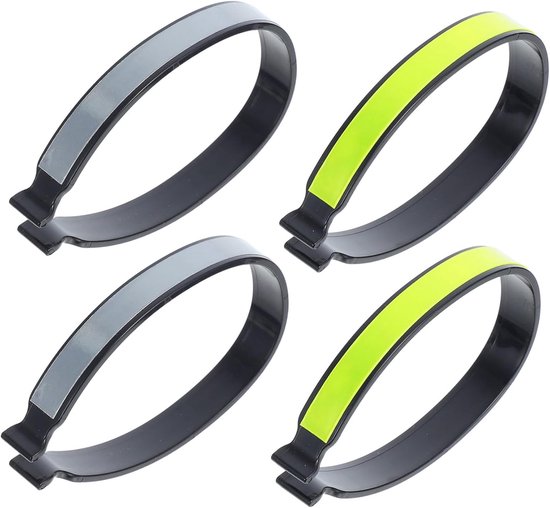 4-delige fietsbroekclips - Reflecterende fietsbroekclips - Elastische fietsveiligheidsriemen - Veiligheidsgordels voor de enkels - Hoge zichtbaarheidsuitrusting voor nachtelijk fietsen - Mountainbike-accessoires - Fietsuitrusting van Merkloos