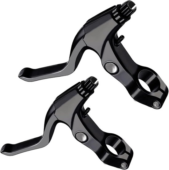 4-delige fietsremaccessoires inclusief 2-pack aluminium remhendels en 2-pack remkabels (voor en achter) voor mountainbikes/racefietsen/MTB's (zwart) van Merkloos