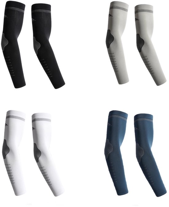 4 Paar UV Beschermende Armstukken – Stretch Compressiemouwen voor Fietsen en Outdoor Sport – One Size, Ademend, Unisex - Multi Kleuren 02