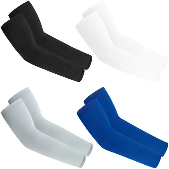 4-Pack - Unisex - UV Protection Arm Sleeves - Non-Slip Arm Sleeves - Summer Gaming Sleeves - Black, White, Gray, Blue