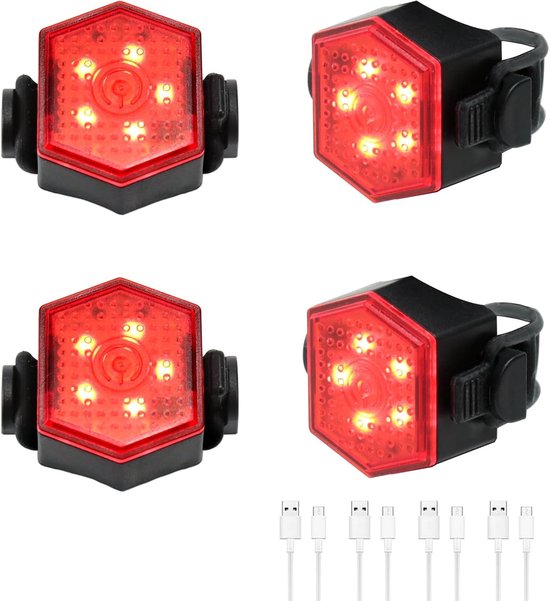4 Stuks LED Safety Light Clip On - for Runners, Bike, Dogs - High Visibility Strobe Light - Night Walking Jogging Cycling