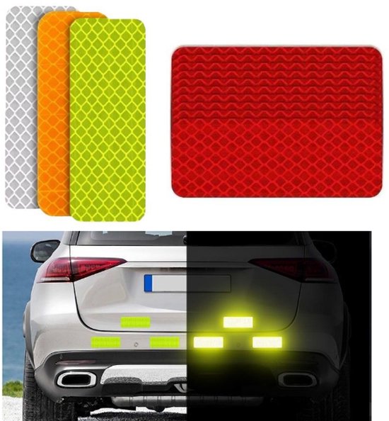 40 Stuks Reflecterende tape - Reflecterende stickers - Waarschuwingstape – Waterdichte - Reflector Fiets - Tape - Fietsreflectoren - Zelfklevende Reflector - Geschikt voor motorfiets, fiets, voertuig, auto, veiligheidshelm - LOUZIR