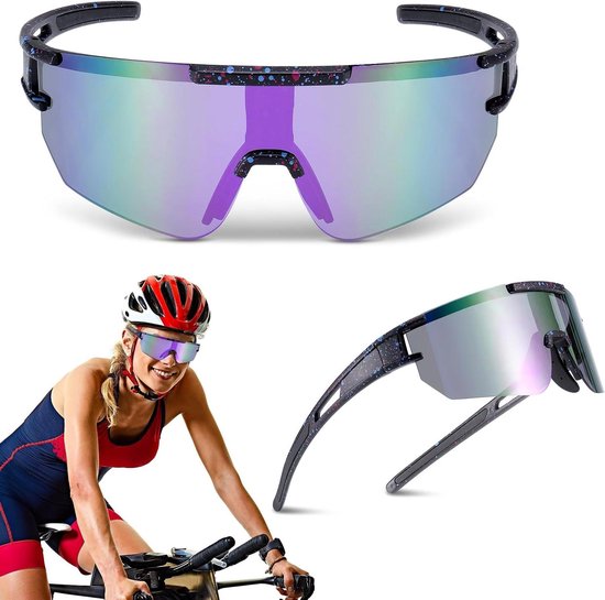 400 UV-bescherming Fietsbril met ergonomische neuspad - gepolariseerde zonnebril voor dames en heren - sportzonnebril voor fietsen, skiën, vissen, wandelen