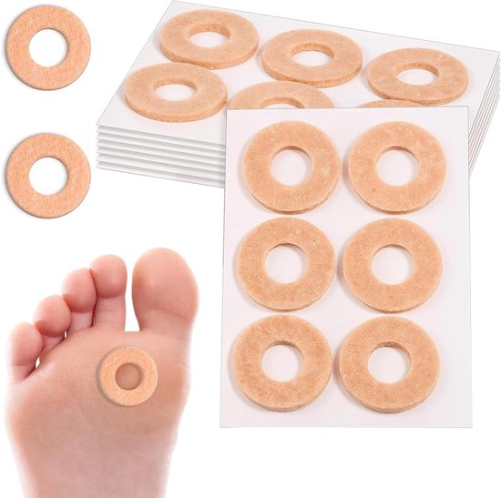 48 stuks ronde vilt likdoornpleisters met antislip - tegen eelt, pijn en blaren van Merkloos