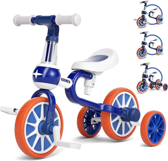 5-in-1 Kids Trike Peuter Fiets Loopfiets met Ouder Handvat voor 2-4 Jaar Oude Jongens Meisjes Peuters Trike met Verstelbare Zitting en Training Wielen Baby Walker van ZYFHGS.