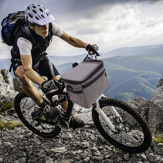 5L bicycle basket front waterproof handlebar bag with touchscreen and shoulder strap for e-bikes. van Nordic Cab
