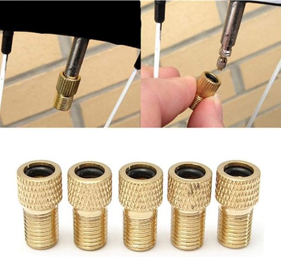 5x Fietsventiel Adapter: Presta naar Schrader Ventiel voor Fiets en Auto