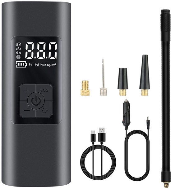 6000mAh mini draagbare autobandenpomp compressor 150PSI elektrische fietspomp met SOS-licht oplaadbare luchtpomp met groot lcd-scherm voor autobanden motorfietsballen