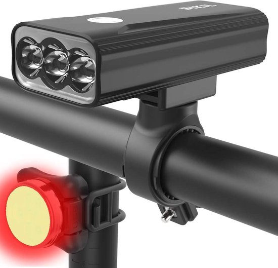 6400mah USB C Oplaadbare Fietslamp 1200 Lumens - Ultra Heldere Fietsverlichting - Waterdicht Koplamp- & Achterlichtsets - Wegfiets en Mountainbike
