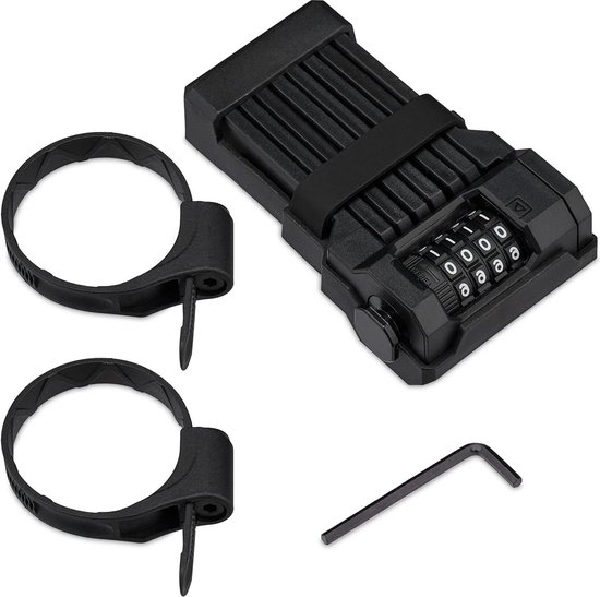 65 cm vouwslot fiets houder - e-bike mtb racefiets - fietsslot cijferslot zwart van AXA